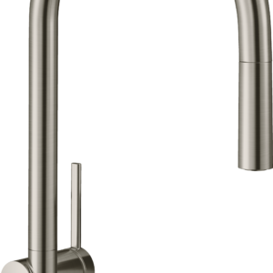 Hansgrohe Talis N HighArc Kitchen Faucet, O-Style 2-Spray Pull-Down, 1.5 GPM in Steel Optic