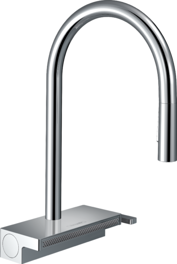 Hansgrohe Aquno Select HighArc Kitchen Faucet, 3-Spray Pull-Down, 1.75 GPM in Chrome