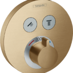 Hansgrohe ShowerSelect S Thermostatic Trim for 2 Functions, Round in Brushed Bronze
