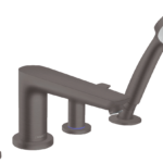 Hansgrohe Talis E 4-Hole Roman Tub Set Trim with 1.8 GPM Handshower in Brushed Black Chrome
