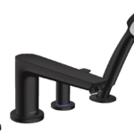 Hansgrohe Talis E 4-Hole Roman Tub Set Trim with 1.8 GPM Handshower in Matte Black