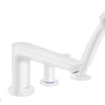 Hansgrohe Talis E 4-Hole Roman Tub Set Trim with 1.8 GPM Handshower in Matte White