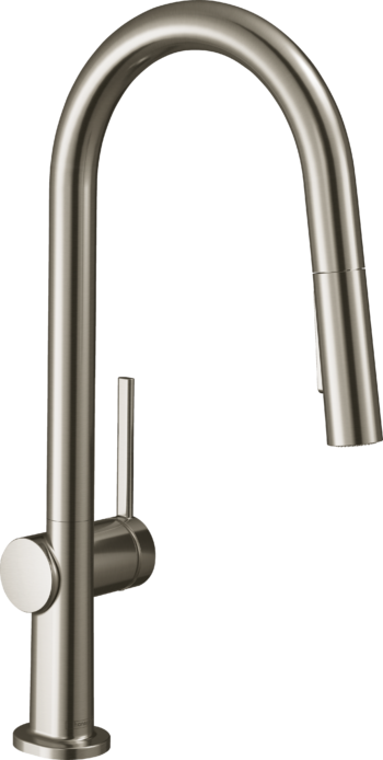 Hansgrohe Talis N HighArc Kitchen Faucet, A-Style 2-Spray Pull-Down, 1.75 GPM in Steel Optic