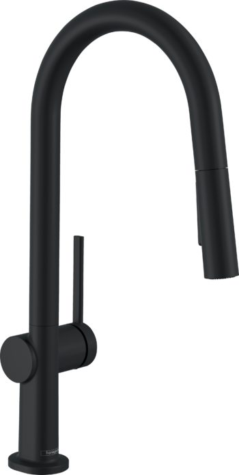 Hansgrohe Talis N HighArc Kitchen Faucet, A-Style 2-Spray Pull-Down, 1.75 GPM in Matte Black