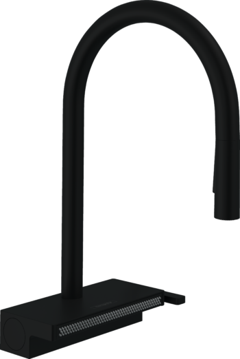 Hansgrohe Aquno Select HighArc Kitchen Faucet, 3-Spray Pull-Down, 1.75 GPM in Matte Black