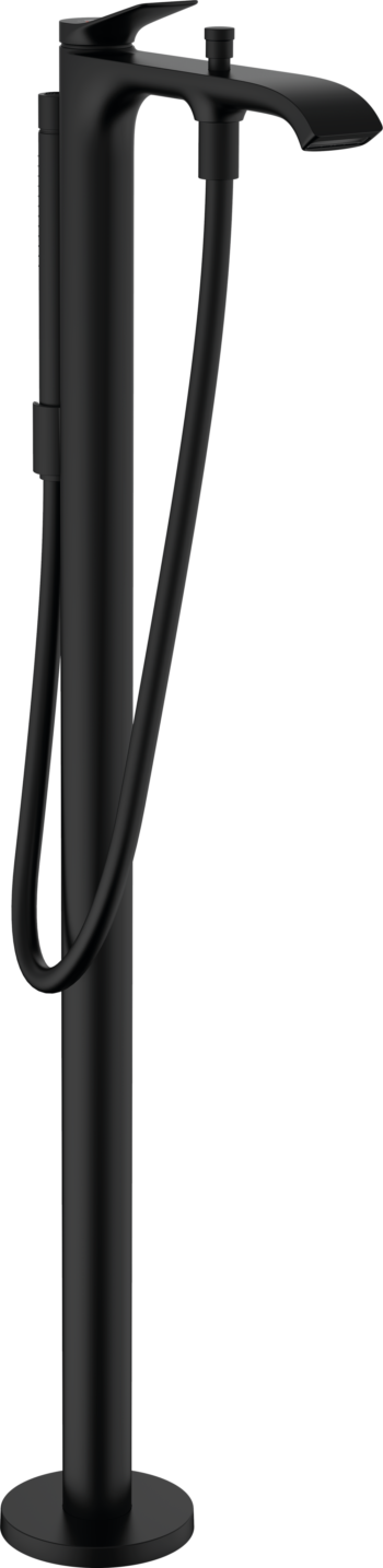Hansgrohe Vivenis Freestanding Tub Filler Trim with 1.75 GPM Handshower in Matte Black