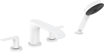 Hansgrohe Vivenis 4-Hole Roman Tub Set Trim with 1.75 GPM Handshower in Matte White