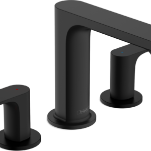 Hansgrohe Rebris E Widespread Faucet 110 with Pop-Up Drain, 1.2 GPM in Matte Black