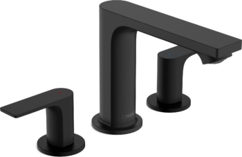 Hansgrohe Rebris E Widespread Faucet 110 with Pop-Up Drain, 1.2 GPM in Matte Black