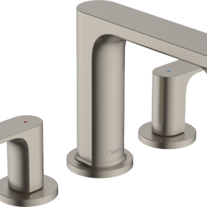 Hansgrohe Rebris S Widespread Faucet 110 with Pop-Up Drain, 1.2 GPM in Brushed Nickel