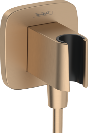 Hansgrohe FixFit Q Wall Outlet with Handshower Holder in Brushed Bronze