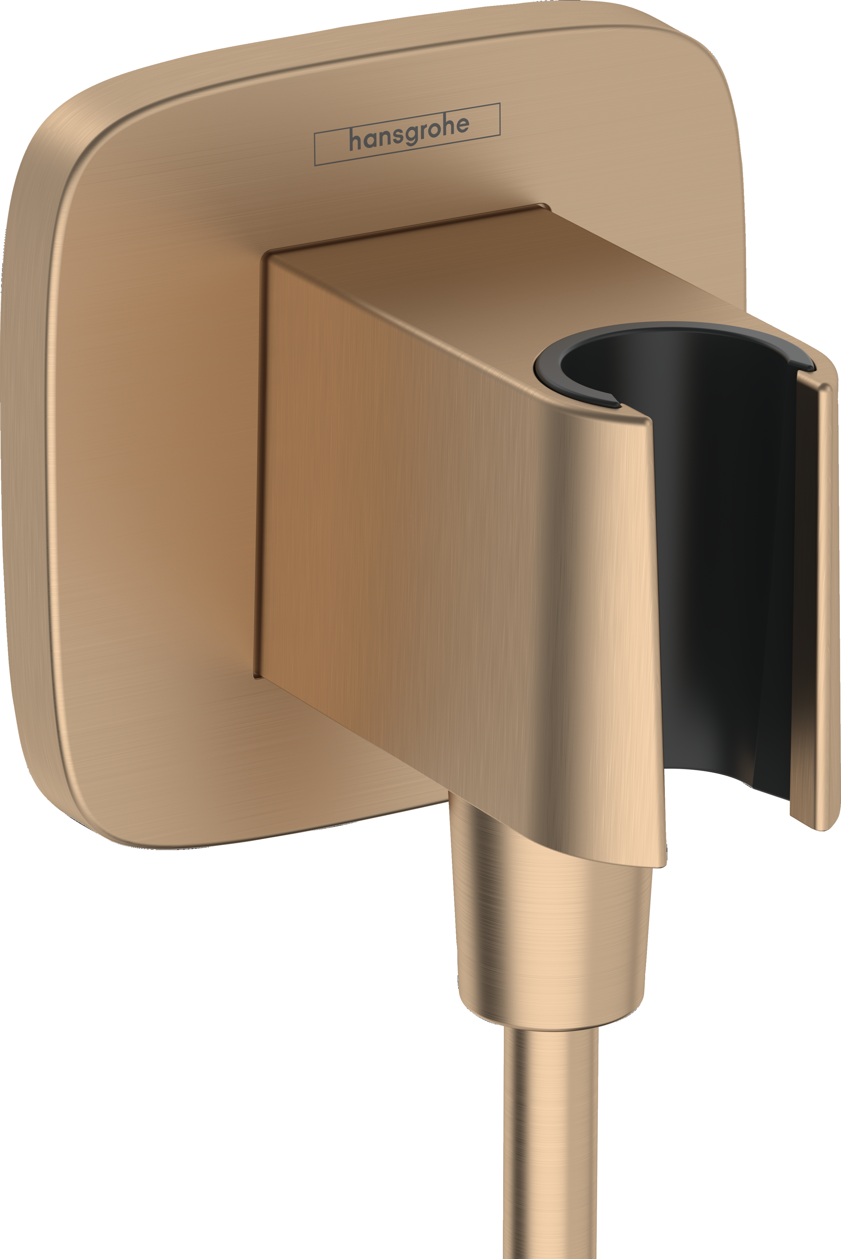 Hansgrohe FixFit Q Wall Outlet with Handshower Holder in Brushed Bronze