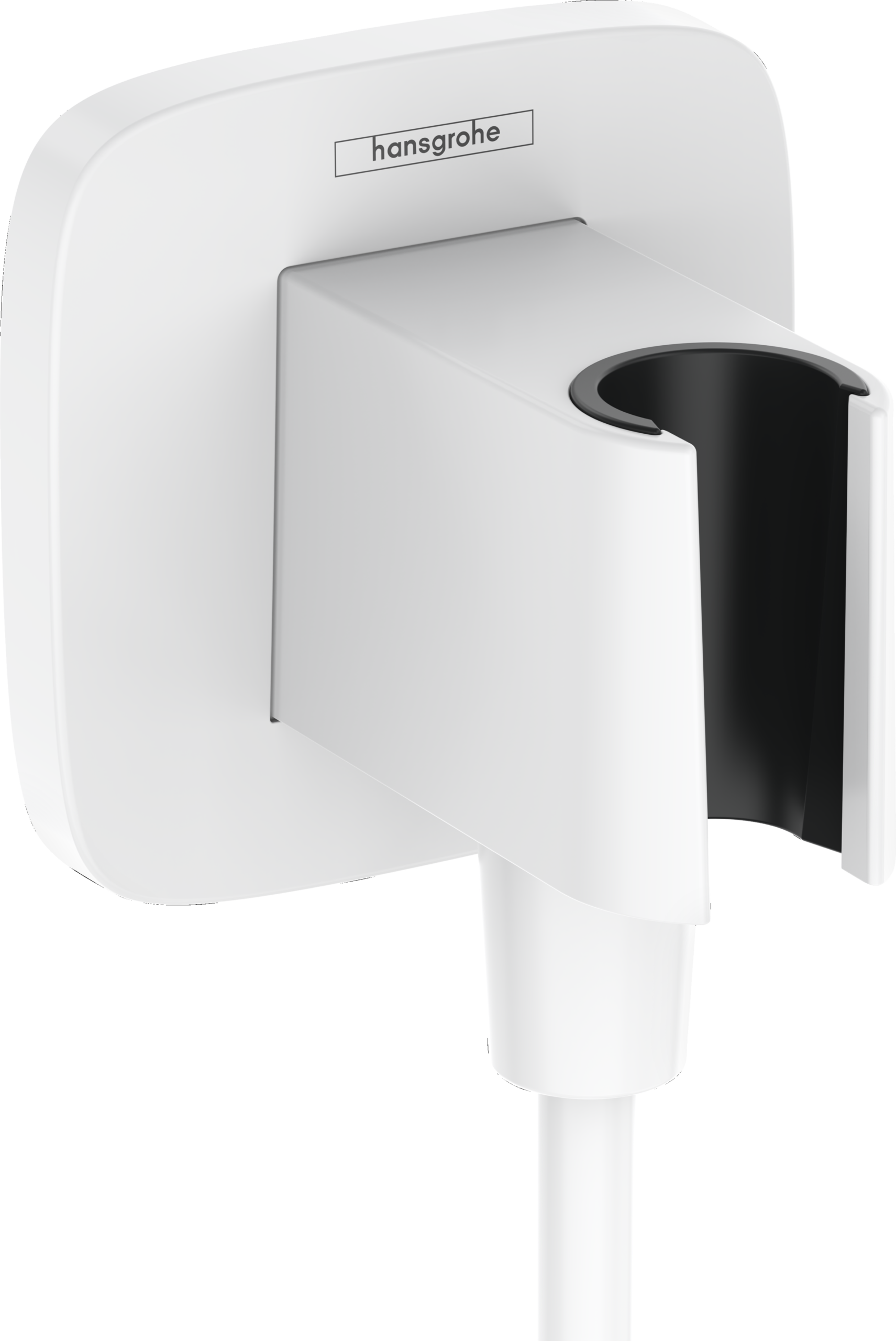 Hansgrohe FixFit Q Wall Outlet with Handshower Holder in Matte White