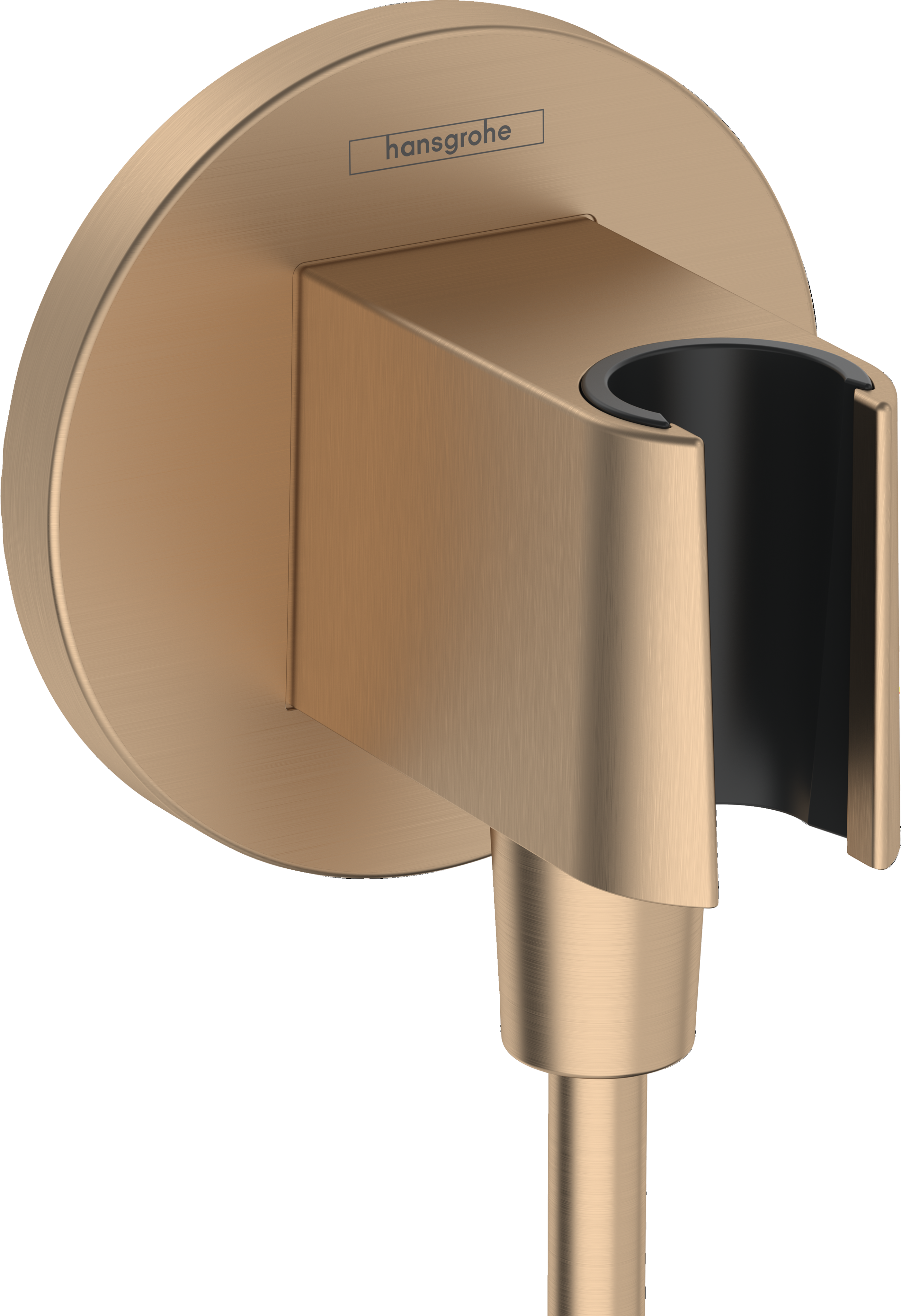 Hansgrohe FixFit S Wall Outlet with Handshower Holder in Brushed Bronze
