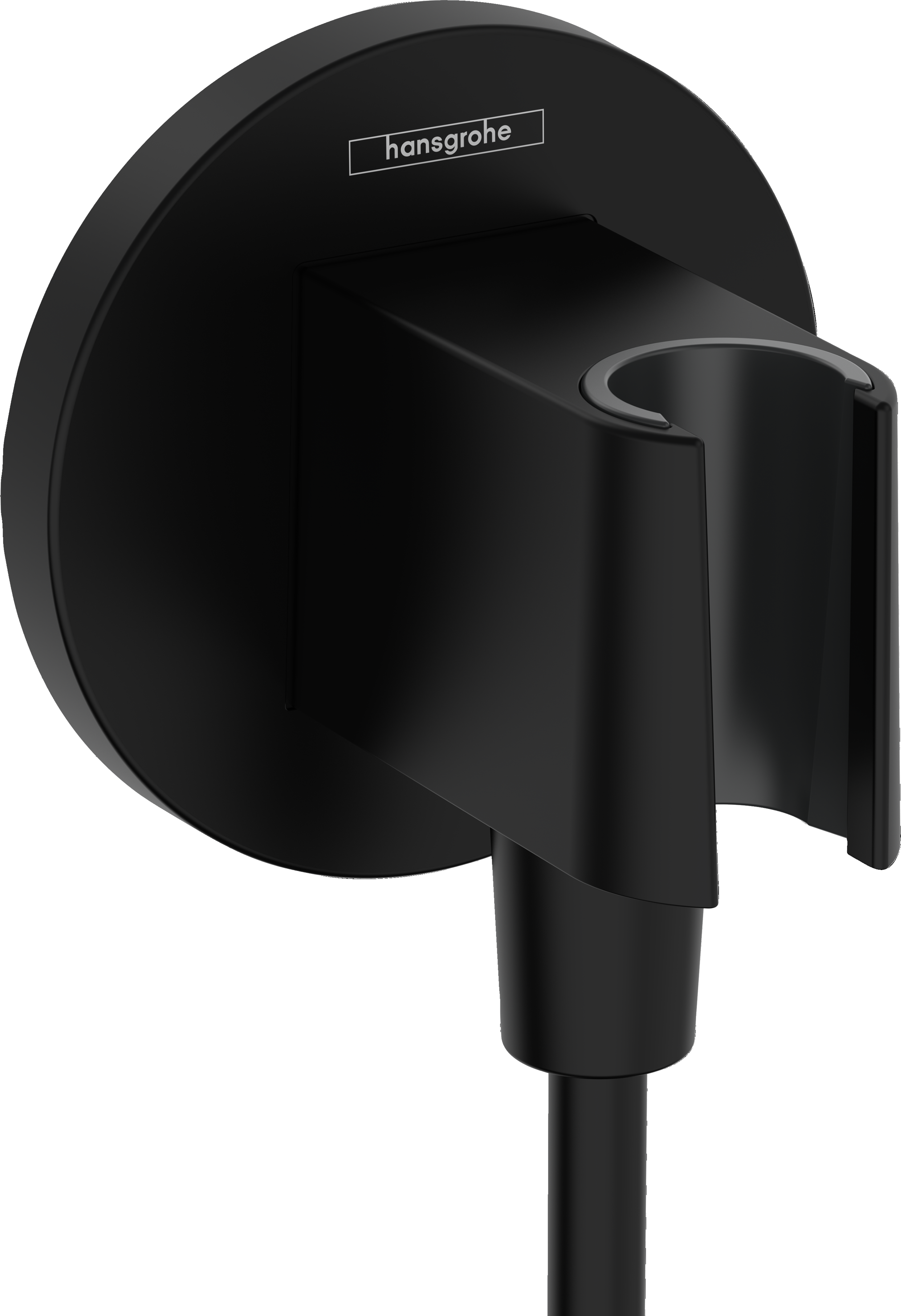 Hansgrohe FixFit S Wall Outlet with Handshower Holder in Matte Black