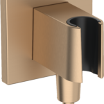 Hansgrohe FixFit E Wall Outlet with Handshower Holder in Brushed Bronze