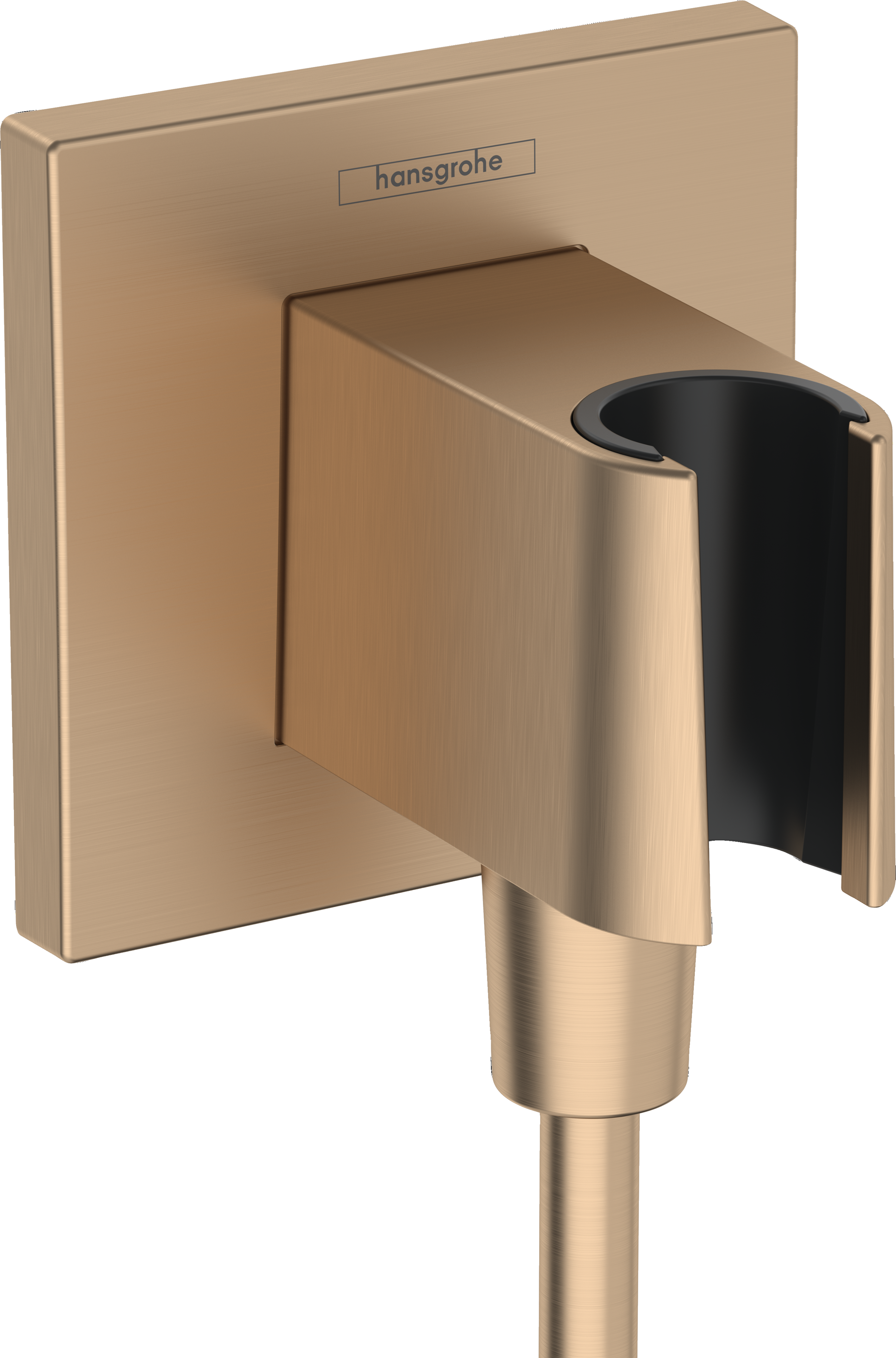 Hansgrohe FixFit E Wall Outlet with Handshower Holder in Brushed Bronze