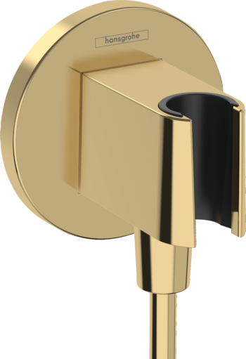 Hansgrohe FixFit E Wall Outlet with Handshower Holder in Polished Gold Optic