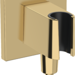 Hansgrohe FixFit E Wall Outlet with Handshower Holder in Polished Gold Optic