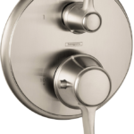 Hansgrohe Ecostat Classic Thermostatic Trim with Volume Control, Round in Brushed Nickel