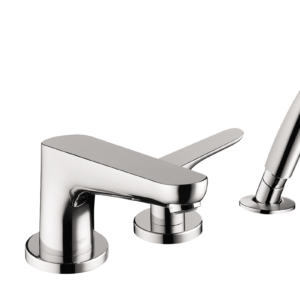 Hansgrohe Focus 4-Hole Roman Tub Set Trim with 1.8 GPM Handshower in Chrome