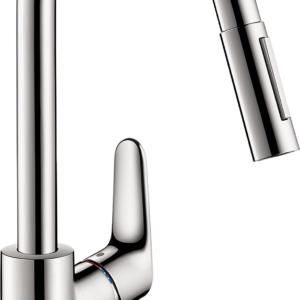 Hansgrohe Focus Higharc Kitchen Faucet, 2-Spray Pull-Down, 1.5 GPM in Chrome