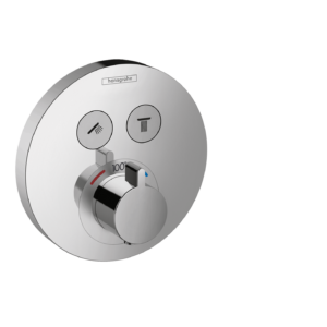 Hansgrohe ShowerSelect S Thermostatic Trim for 2 Functions, Round in Brushed Nickel