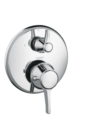 Hansgrohe Ecostat Classic Thermostatic Trim with Volume Control and Diverter, Round in Chrome