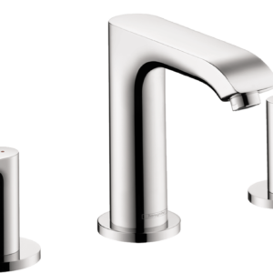 Hansgrohe Metris Widespread Faucet 100 with Pop-Up Drain, 0.5 GPM in Brushed Nickel
