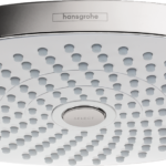 Hansgrohe Croma Select E Showerhead 180 2-Jet, 1.8 GPM in White / Chrome