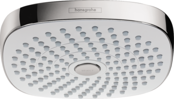 Hansgrohe Croma Select E Showerhead 180 2-Jet, 1.8 GPM in White / Chrome