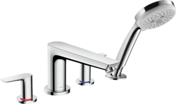 Hansgrohe Talis E 4-Hole Roman Tub Set Trim with 1.8 GPM Handshower in Chrome