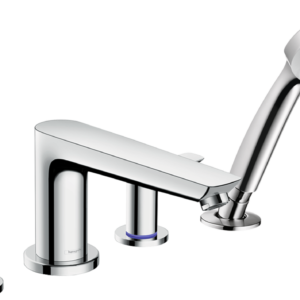 Hansgrohe Talis E 4-Hole Roman Tub Set Trim with 1.8 GPM Handshower in Chrome
