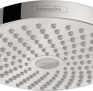 Hansgrohe Croma Select S Showerhead 180 2-Jet, 1.8 GPM in White / Chrome