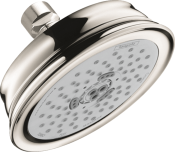 Hansgrohe Croma 100 Classic Showerhead 3-Jet, 2.5 GPM in Polished Nickel