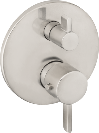 Hansgrohe Ecostat Thermostatic Trim S with Volume Control and Diverter in Brushed Nickel