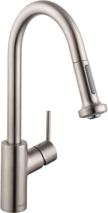 Hansgrohe Talis S² HighArc Kitchen Faucet, 2-Spray Pull-Down, 1.5 GPM in Steel Optic