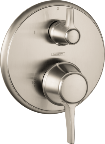 Hansgrohe Ecostat Classic Pressure Balance Trim with Diverter, Round in Brushed Nickel