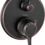 Hansgrohe Ecostat Classic Pressure Balance Trim with Diverter, Round in Rubbed Bronze