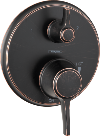 Hansgrohe Ecostat Classic Pressure Balance Trim with Diverter, Round in Rubbed Bronze
