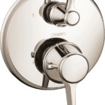 Hansgrohe Ecostat Classic Thermostatic Trim with Volume Control, Round in Polished Nickel