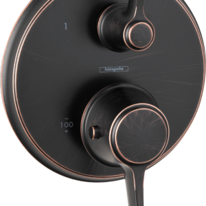 Hansgrohe Ecostat Classic Thermostatic Trim with Volume Control, Round in Rubbed Bronze