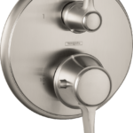 Hansgrohe Ecostat Classic Thermostatic Trim with Volume Control and Diverter, Round in Brushed Nickel