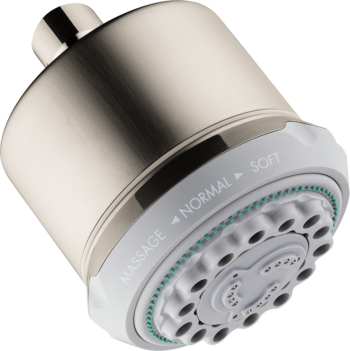 Hansgrohe Clubmaster Showerhead 3-Jet, 2.5 GPM in Brushed Nickel