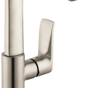 Hansgrohe Metris Single-Hole Faucet 230 with Swivel Spout and Pop-Up Drain, 1.2 GPM in Brushed Nickel