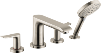 Hansgrohe Metris 4-Hole Roman Tub Set Trim with 1.75 GPM Handshower in Brushed Nickel