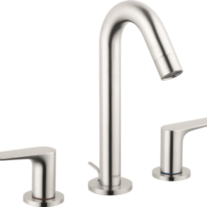 Hansgrohe Logis Widespread Faucet 150 with Pop-Up Drain, 1.2 GPM in Brushed Nickel