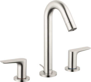 Hansgrohe Logis Widespread Faucet 150 with Pop-Up Drain, 1.2 GPM in Brushed Nickel