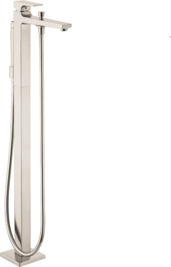 Hansgrohe Metropol Freestanding Tub Filler Trim with Lever Handle and 1.75 GPM Handshower in Brushed Nickel