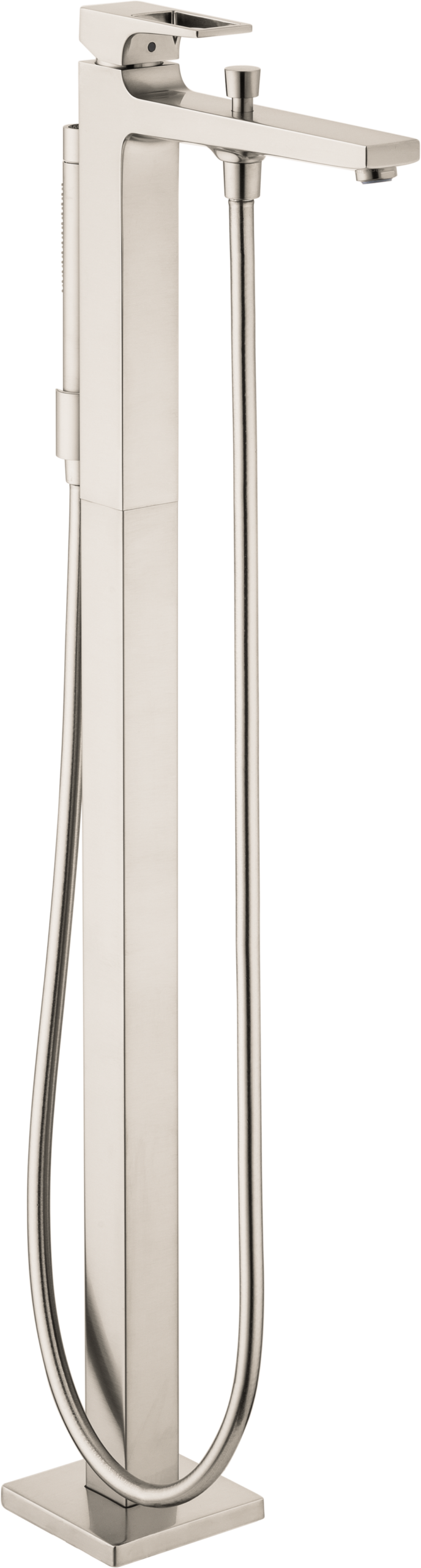 Hansgrohe Metropol Freestanding Tub Filler Trim with Loop Handle and 1.75 GPM Handshower in Brushed Nickel